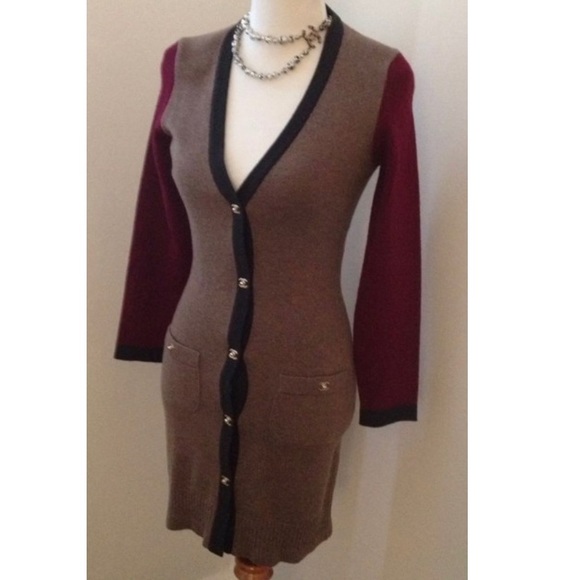 Authentic CHANEL “CC” Logo Sweater Coat Jacket 34 - Picture 3 of 10